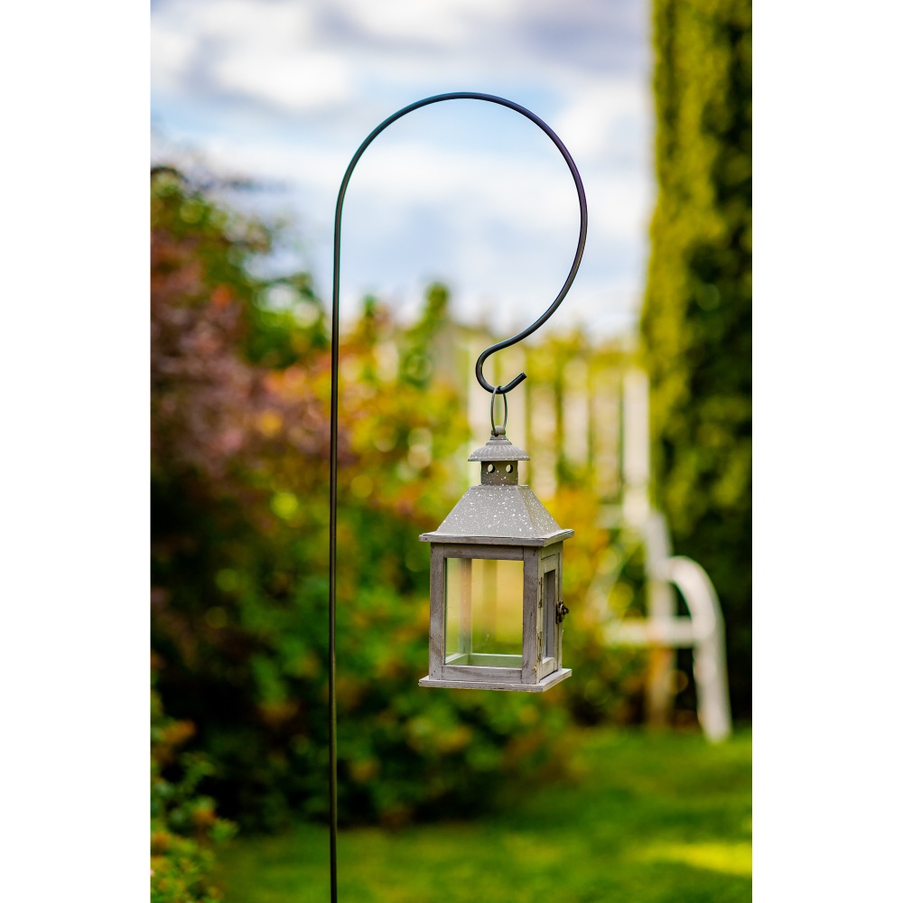 Zápich na lucernu/závěsný květináč ANSEBA kovový černý 165cm-0