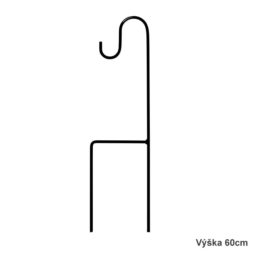 Zápich na lucernu/závěsný květináč KLAMATH kovový černý 60/120cm-0