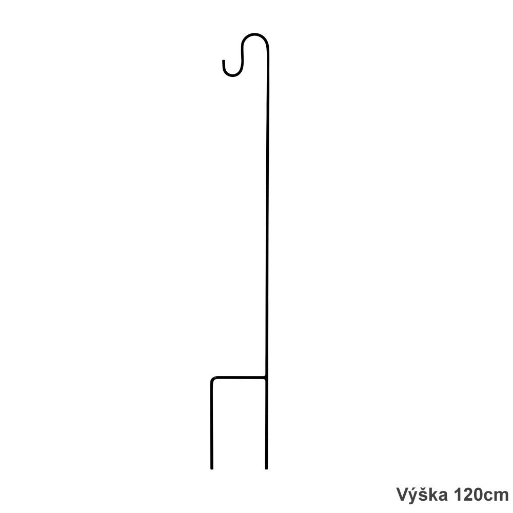 Zápich na lucernu/závěsný květináč KLAMATH kovový černý 60/120cm-1
