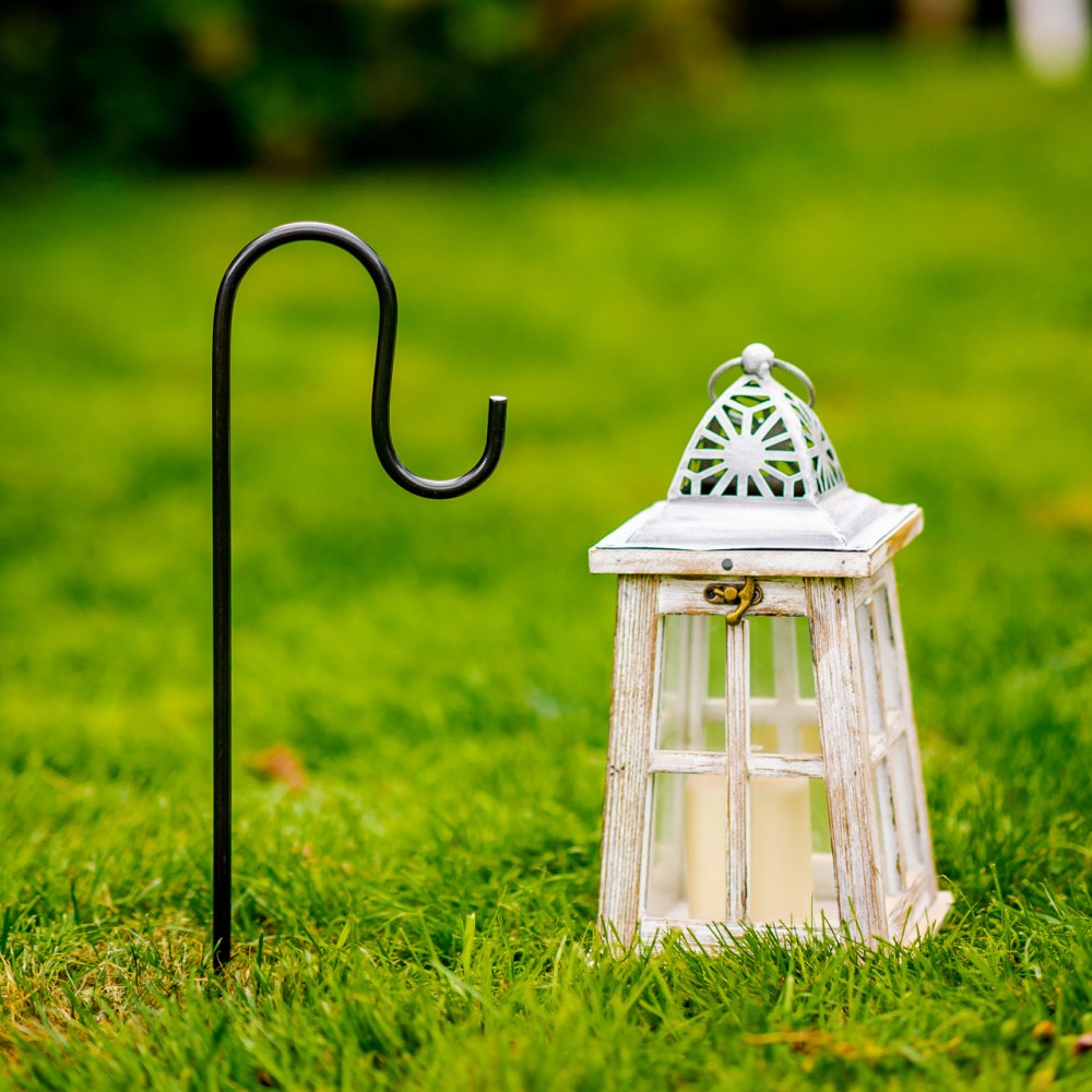 Zápich na lucernu/závěsný květináč KLAMATH kovový černý 60/120cm-2