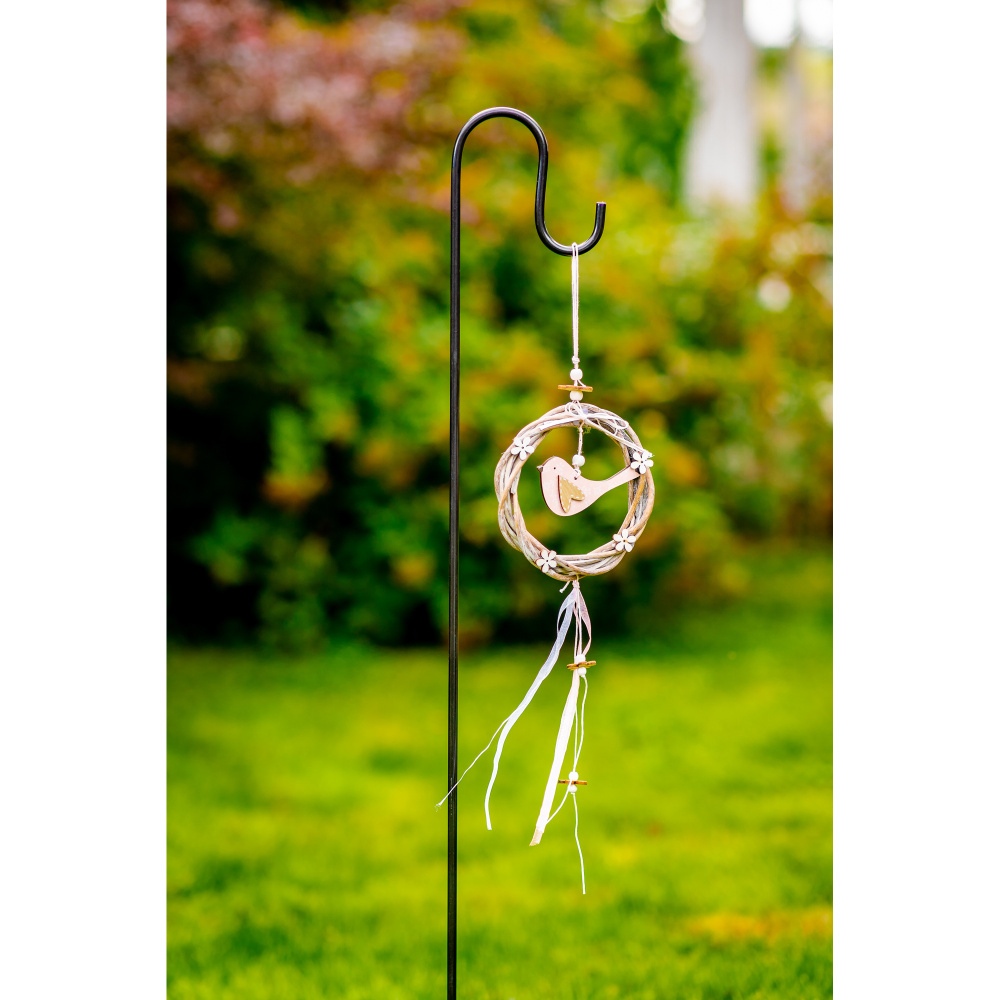 Zápich na lucernu/závěsný květináč KLAMATH kovový černý 60/120cm-3