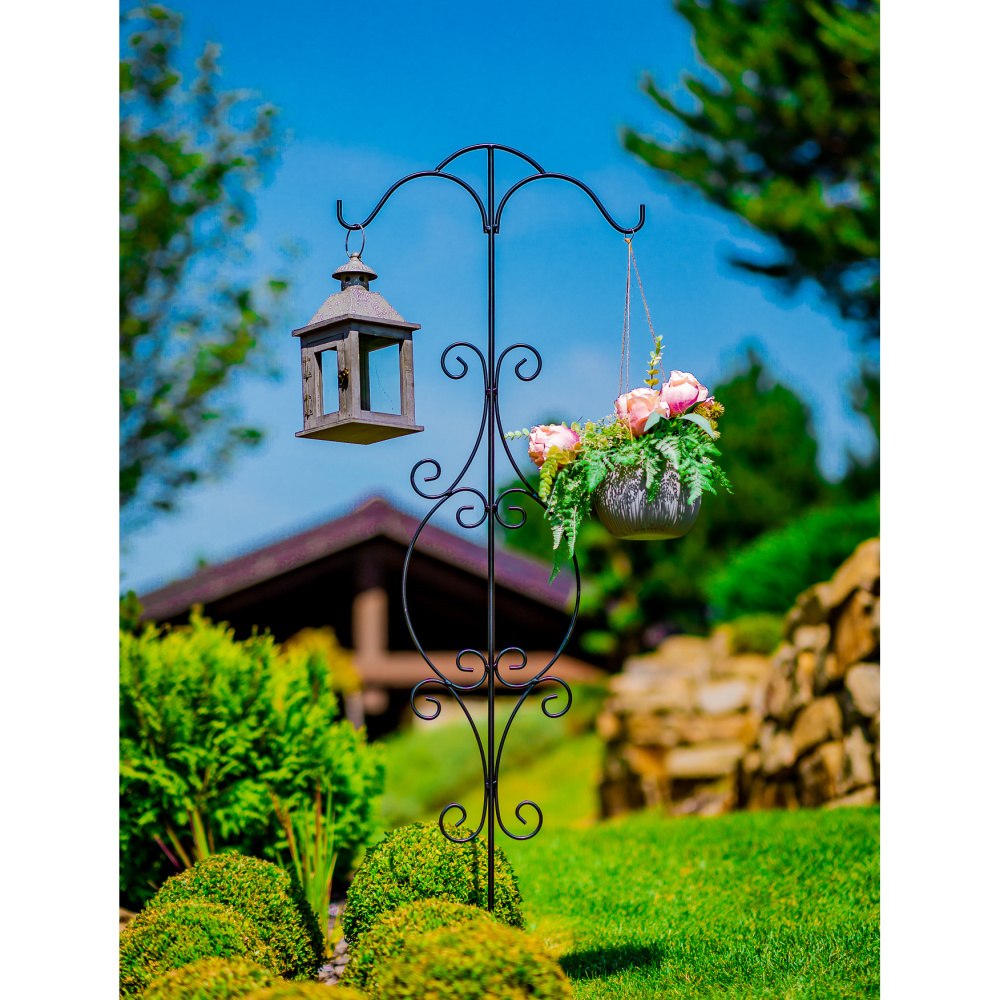 Zápich na lucernu/závěsný květináč WERRA kovový černý 160cm-0