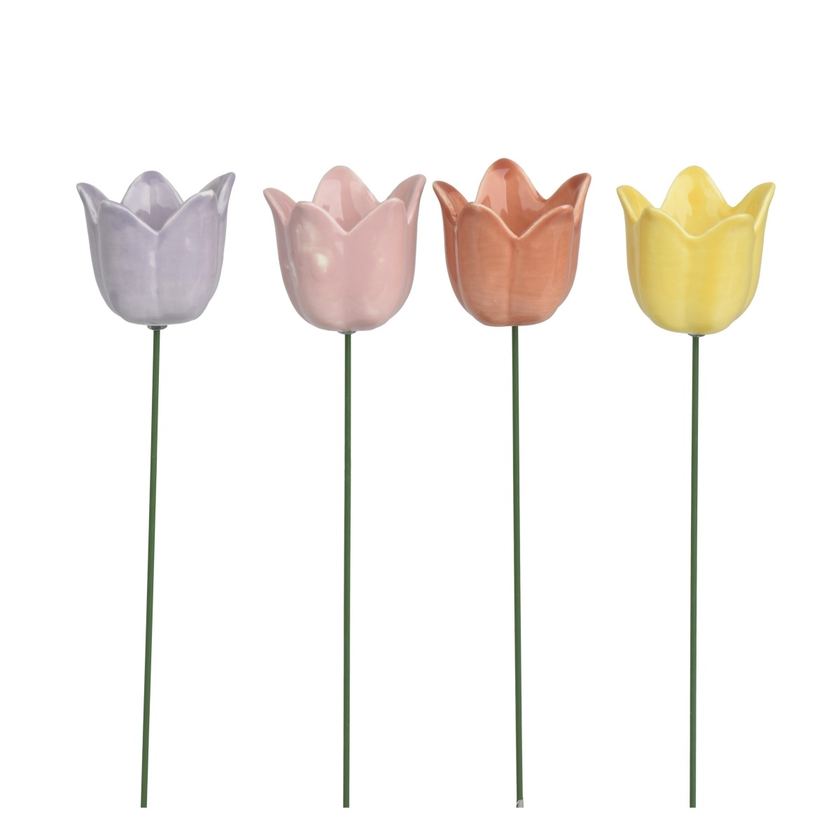 Zápichy - Zápich porcelánový květ tulipánu mix 32cm