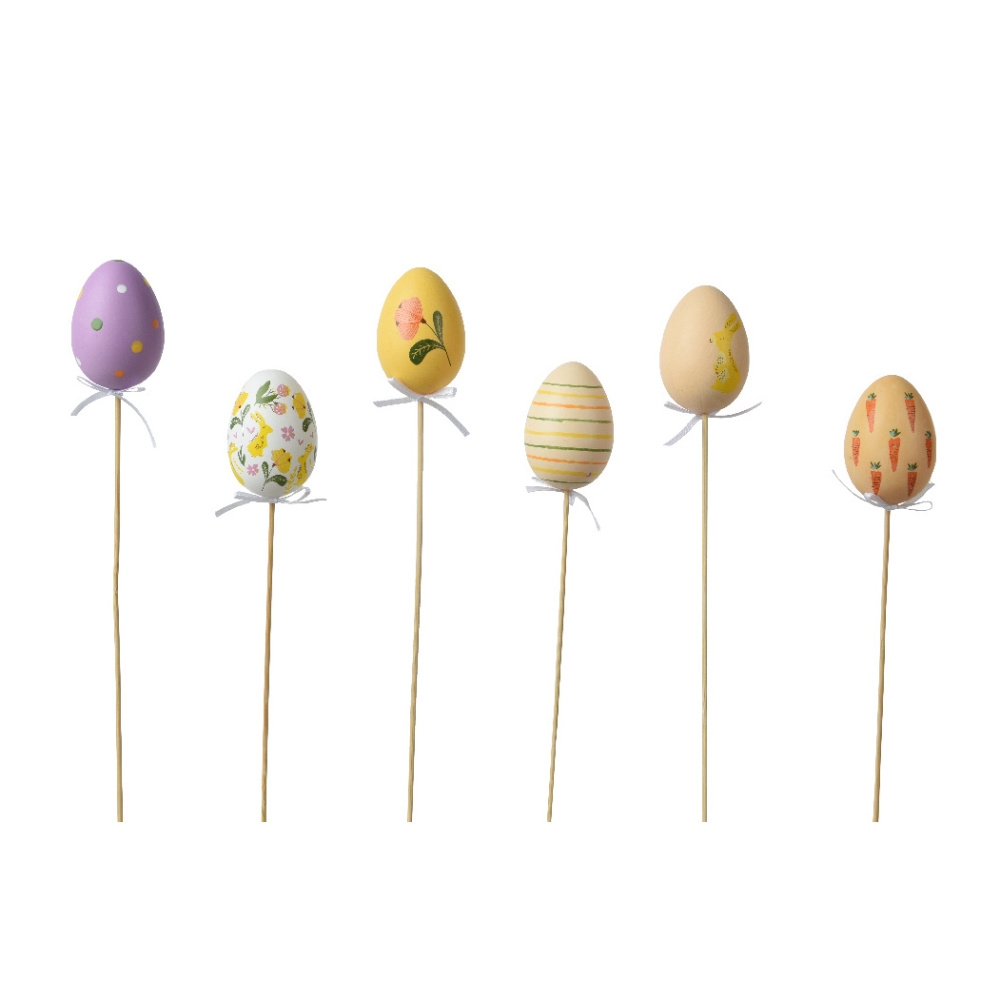 Zápichy - Zápich vejce v mixu dekoru 6ks