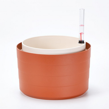 Květináče - Žardina BERBERIS samozav. + závěs terakota-sl.kost 26cm