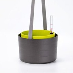 Květináče - Žardina BERBERIS samozavlažovací + závěs antracit-zelená 26cm