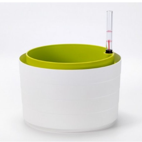 Květináče - Žardina BERBERIS samozavlažovací + závěs bílá-zelená 30cm