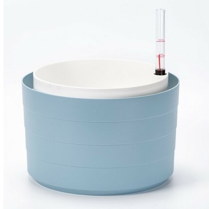 Květináče - Žardina BERBERIS samozavlažovací + závěs šedomodrá-bílá 26cm