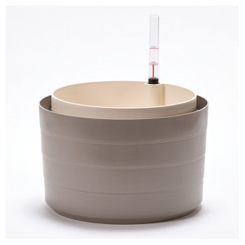 Květináče - Žardina BERBERIS samozavlažovací + závěs  taupe-sl.kost 26cm