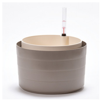Květináče - Žardina BERBERIS samozavlažovací + závěs taupe-sl.kost 30cm