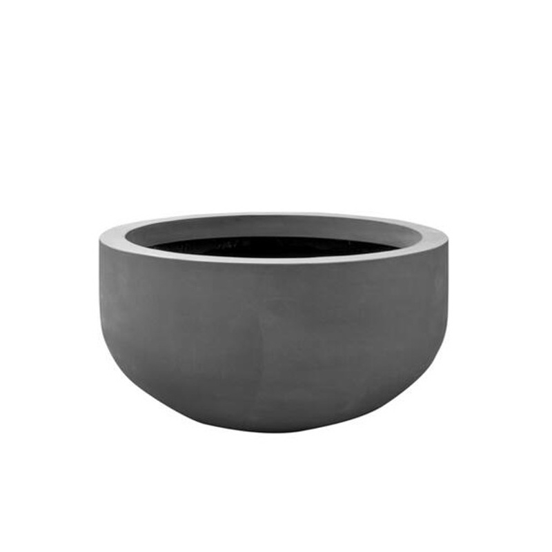 Keramické květináče - Žardina kulatá CITY BOWL S fiberstone šedá 50x92cm