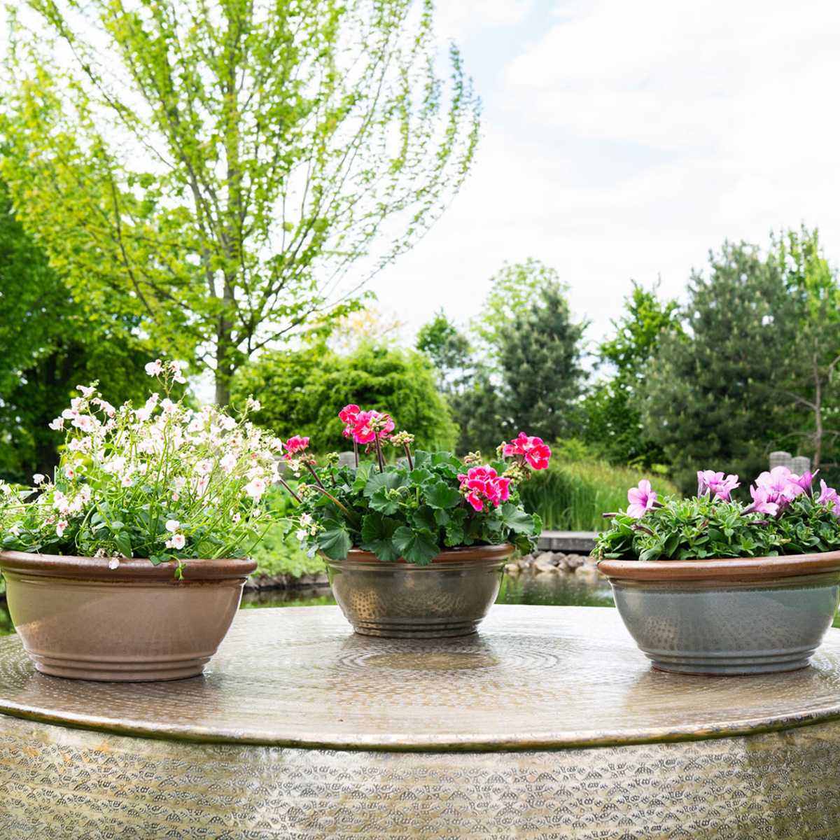 Žardina kulatá keramická SANDER modrá 23cm-0