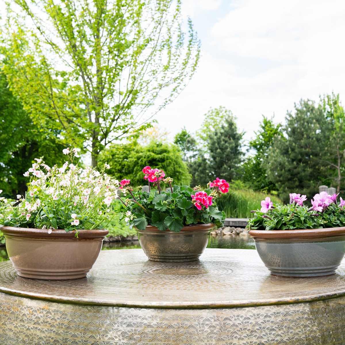 Žardina kulatá keramická SANDER taupe 23cm-0