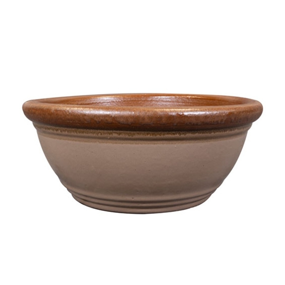 Keramické květináče - Žardina kulatá keramická SANDER taupe 38cm