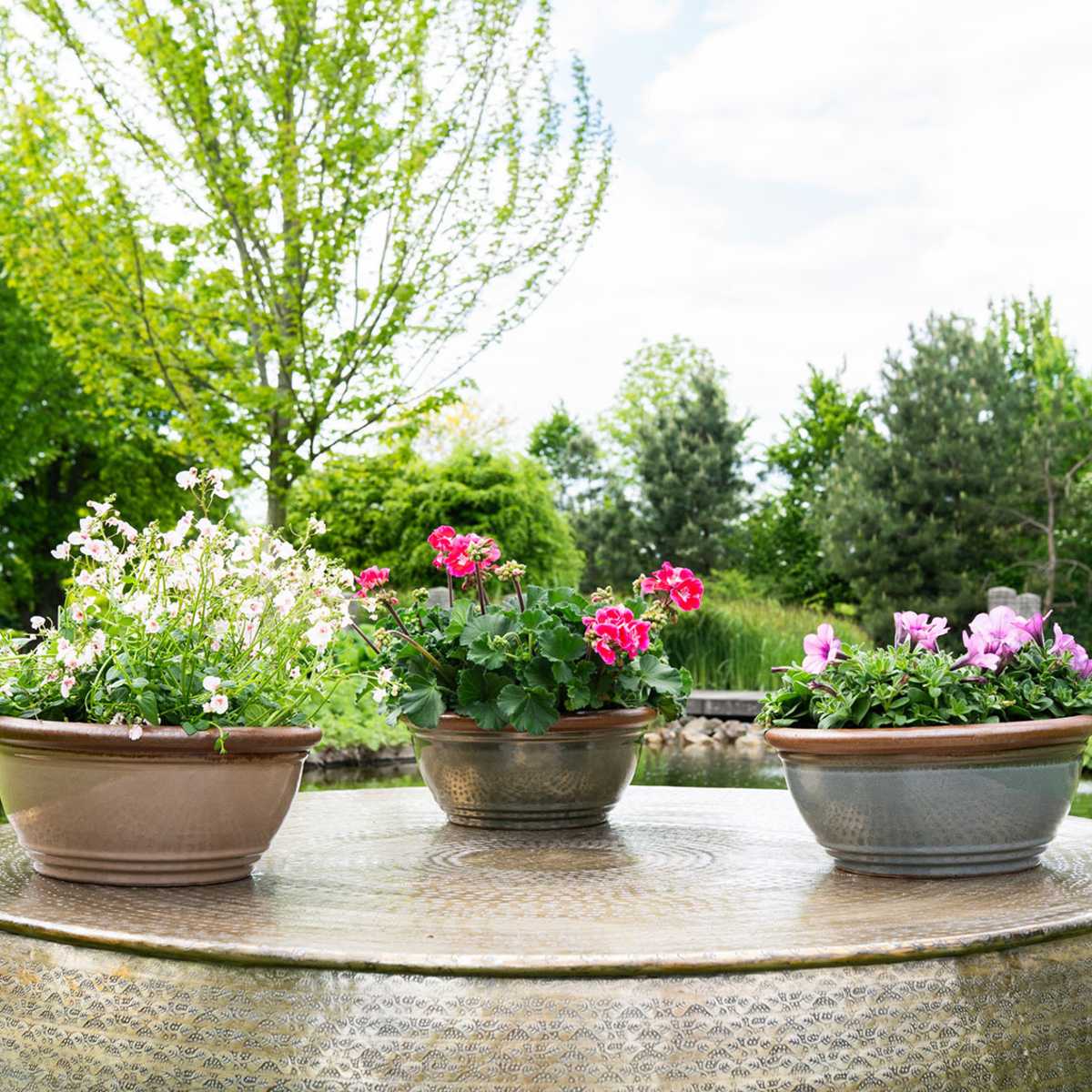 Žardina kulatá keramická SANDER taupe 38cm-0