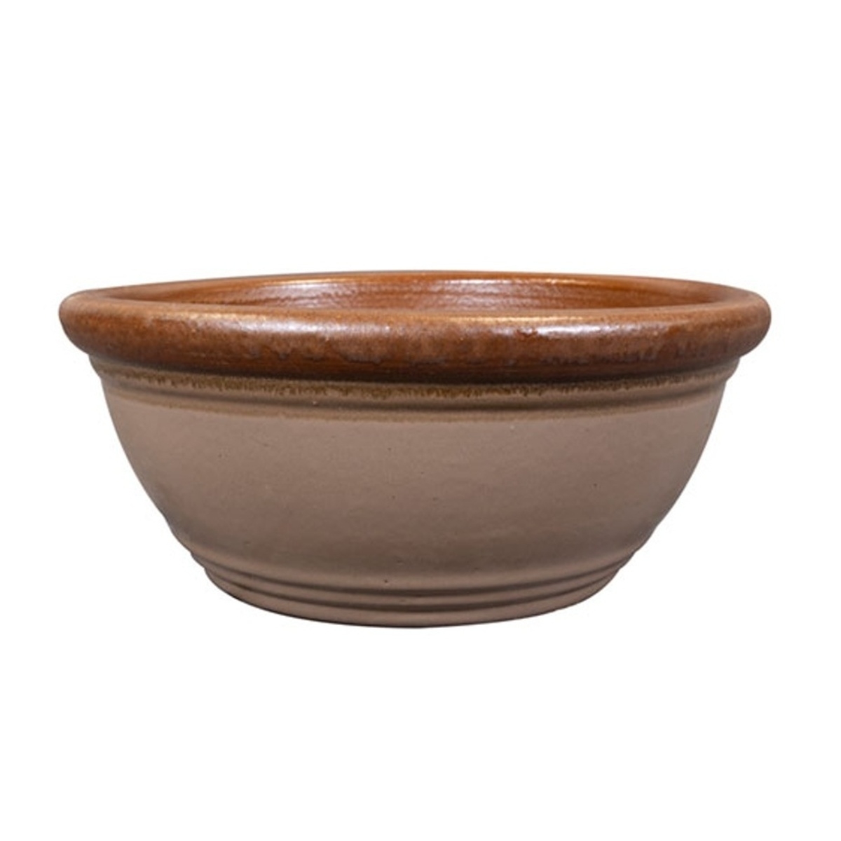 Keramické květináče - Žardina kulatá keramická SANDER taupe 46cm