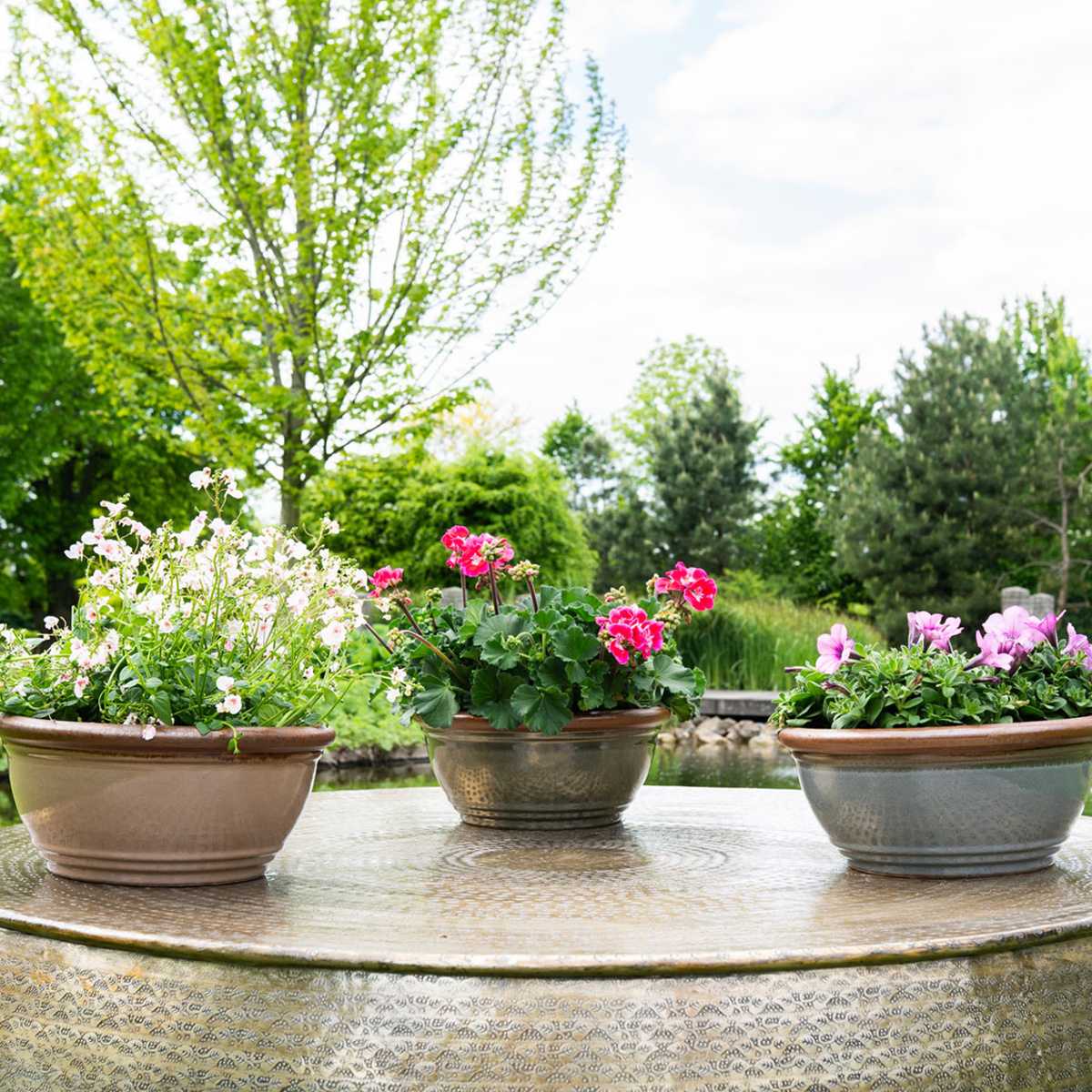 Žardina kulatá keramická SANDER taupe 46cm-0