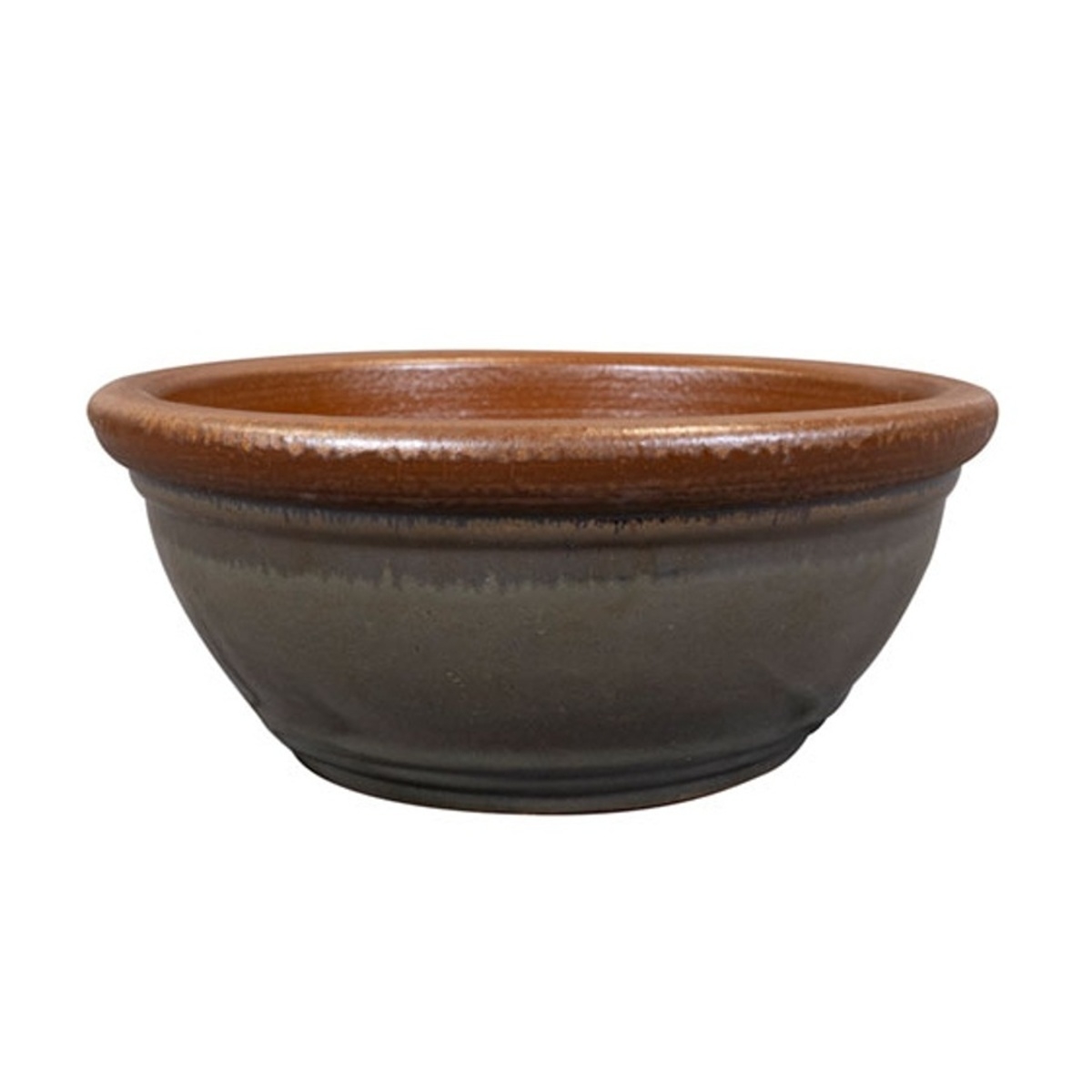 Keramické květináče - Žardina kulatá keramická SANDER zelená 29cm