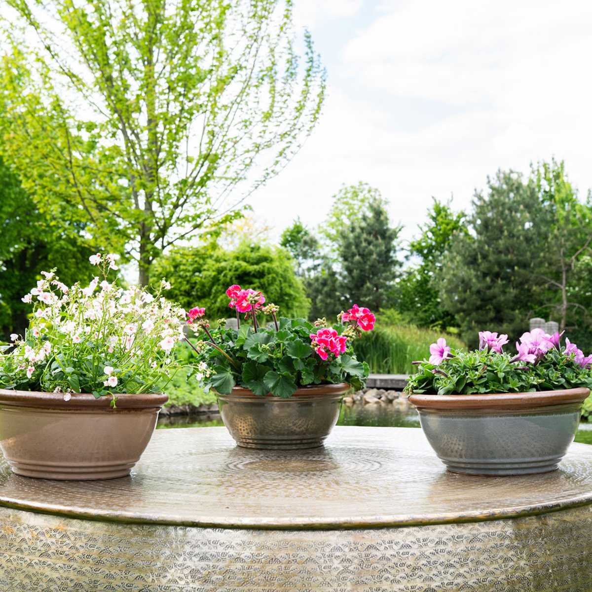 Žardina kulatá keramická SANDER zelená 38cm-0