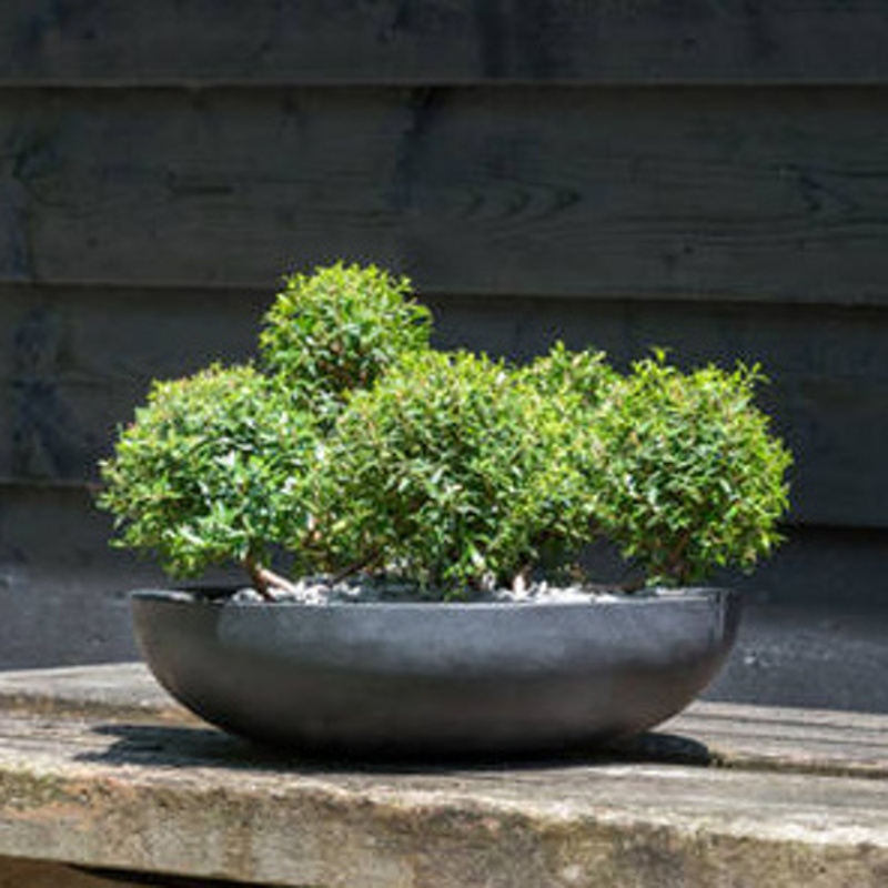 Žardina kulatá MONIQUE L fiberstone černá 43,5cm-0