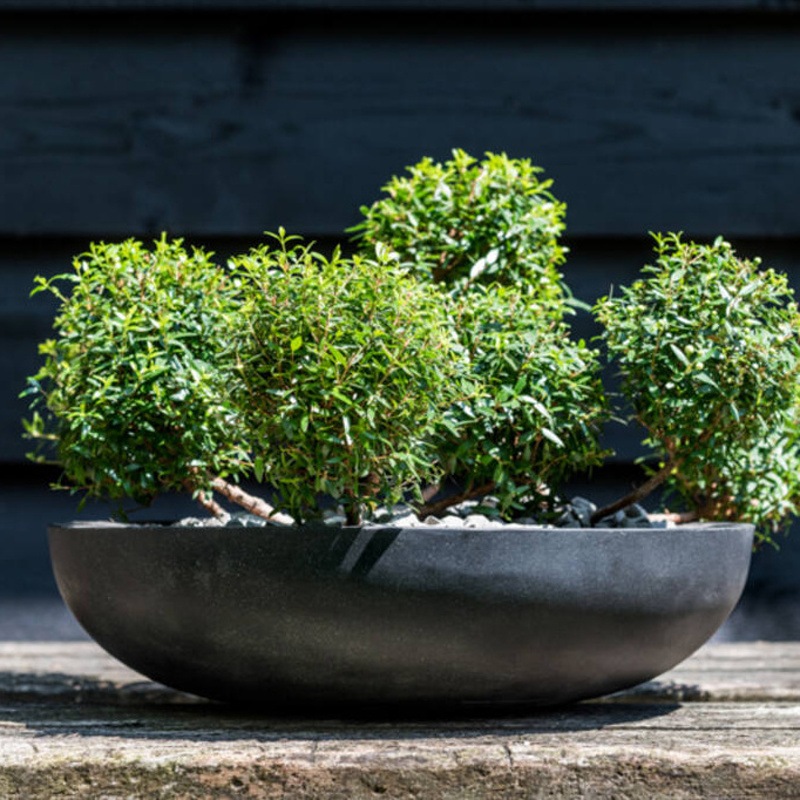 Žardina kulatá nízká MONIQUE M fiberstone černá 34,5cm-0