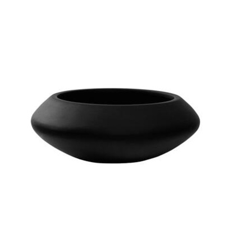 Kompozitní květináče - Žardina kulatá TARA S fiberstone černá 40cm