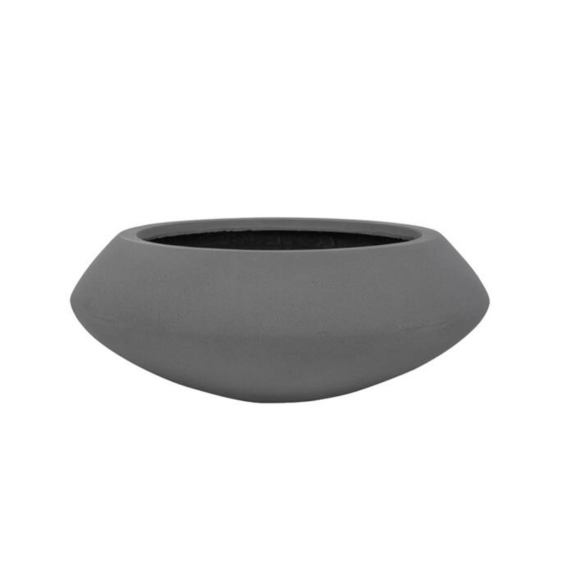 Kompozitní květináče - Žardina kulatá TARA S fiberstone šedá 40cm