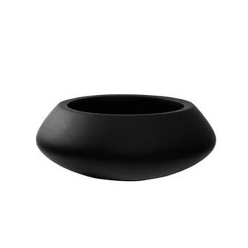 Kompozitní květináče - Žardina kulatá TARA XS fiberstone černá 30cm