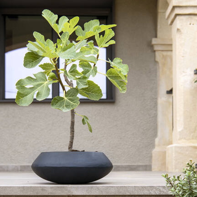 Žardina kulatá TARA XS fiberstone černá 30cm-0