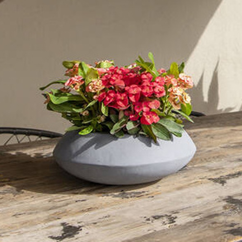Žardina kulatá TARA XS fiberstone šedá 30cm-0