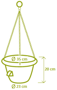 Žardina samoz. SIESTA 35cm se závěsem antracit-0