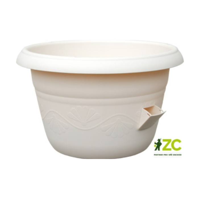 Květináče - Žardina samozavlažovací plastová Siesta slonová kost 35cm