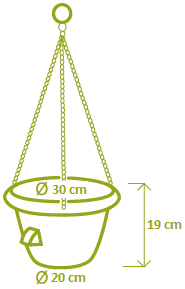 Žardina samozavlažovací SIESTA 30cm se závěsem čokoláda-0
