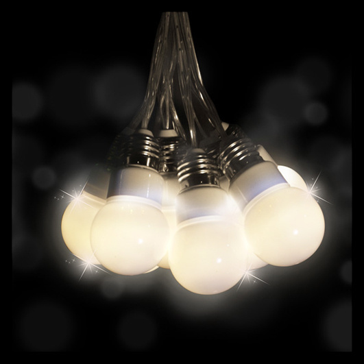 Interiérové vánoční osvětlení - Žárovky svítící 10ks/50LED teplá bílá