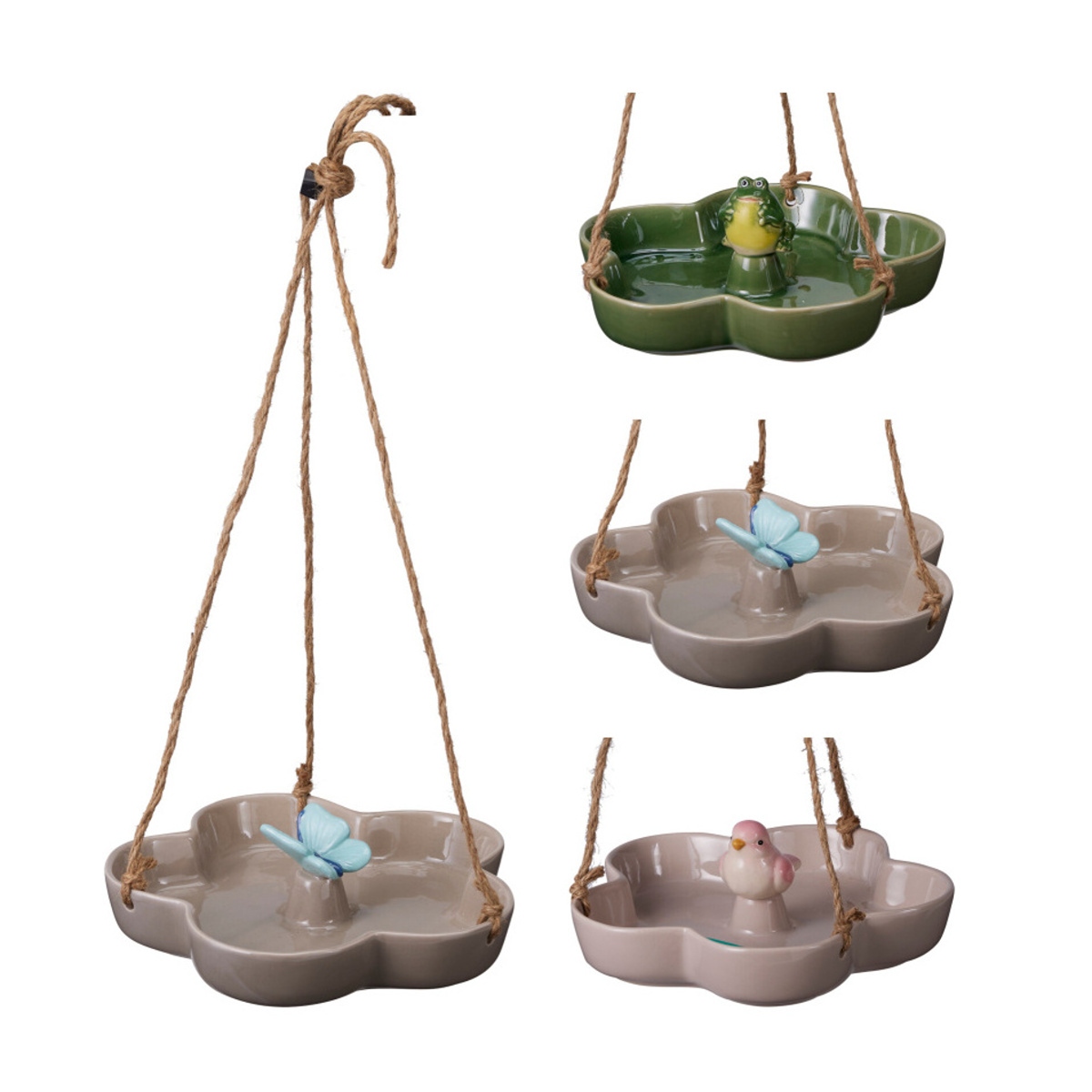 Krmítka, budky, domečky - Závěsné krmítko pro ptáky z porcelánu mix 20cm