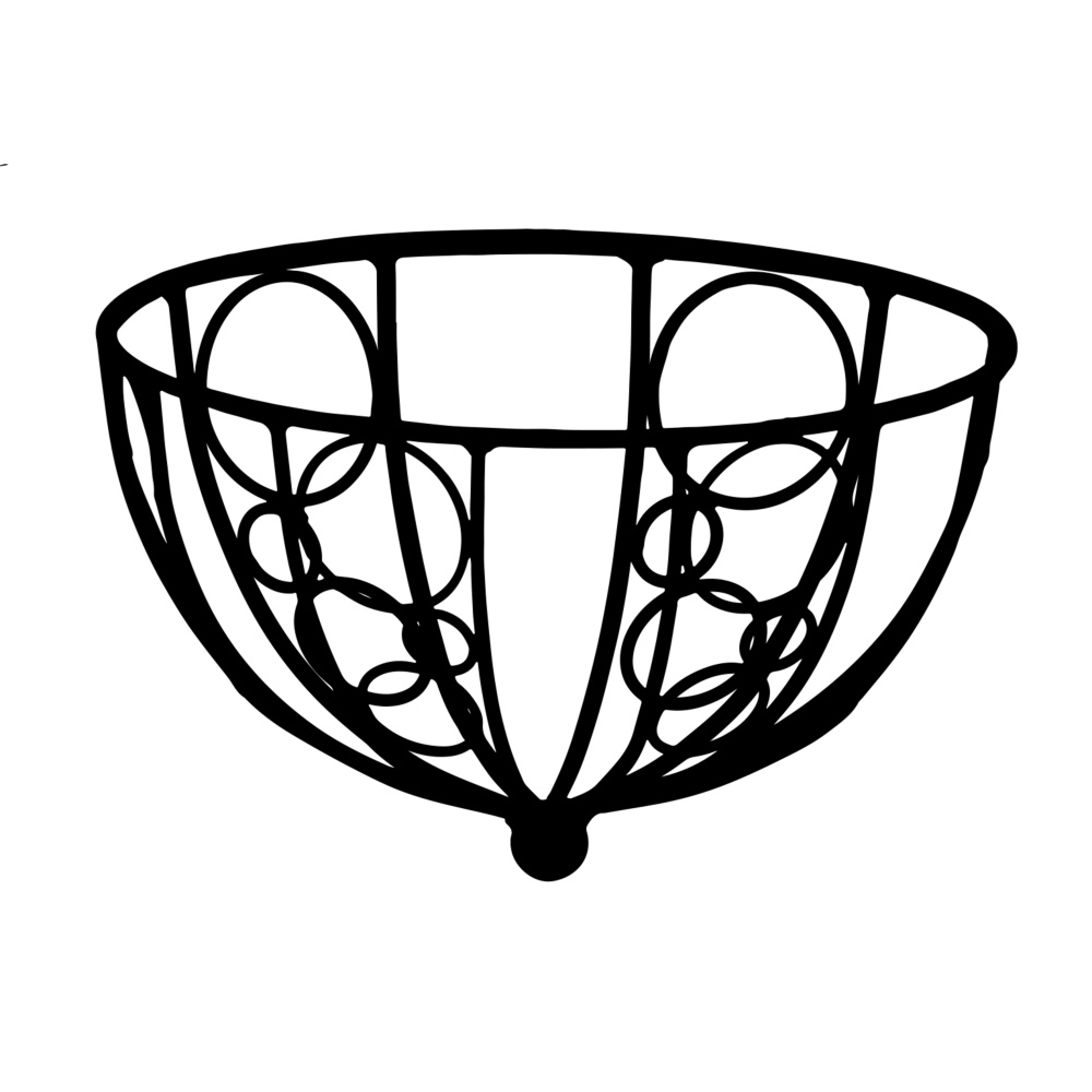 Opory VATAX - Závěsný koš ELVIS kovový černý s kokosovou vložkou 35cm