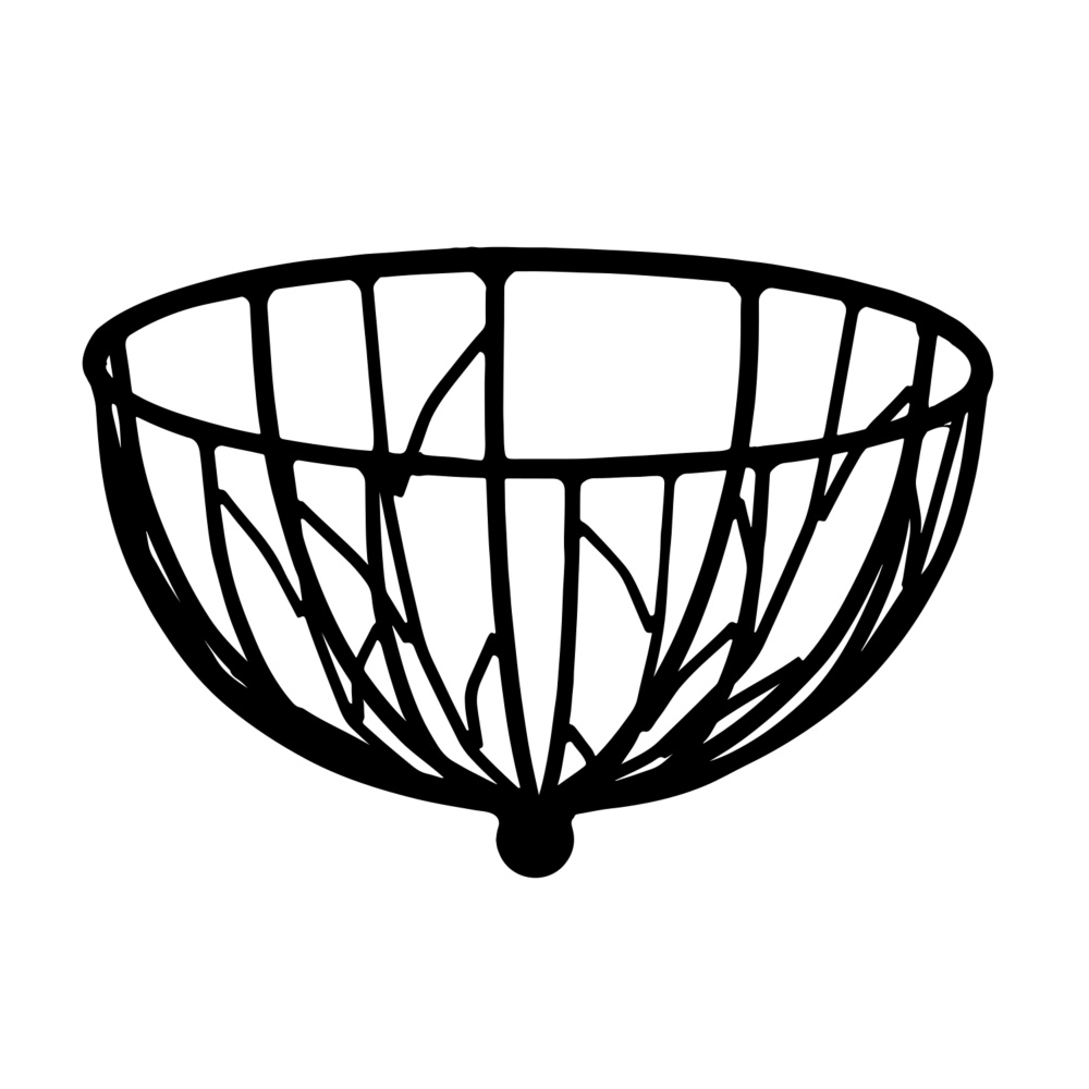 Opory VATAX - Závěsný koš LIANE kovový černý s kokosovou vložkou 35cm