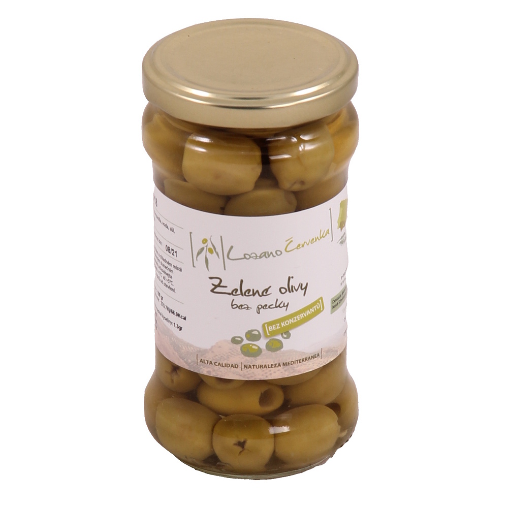 Zeleninové pochoutky - Zelené olivy Arbequina/Hojiblanca bez pecky 145g