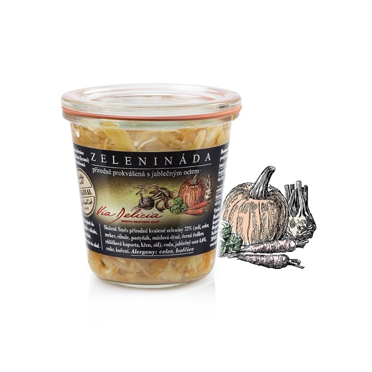 Zeleninové pochoutky - Zelenináda přírodně prokvášená s jablečným octem 250g