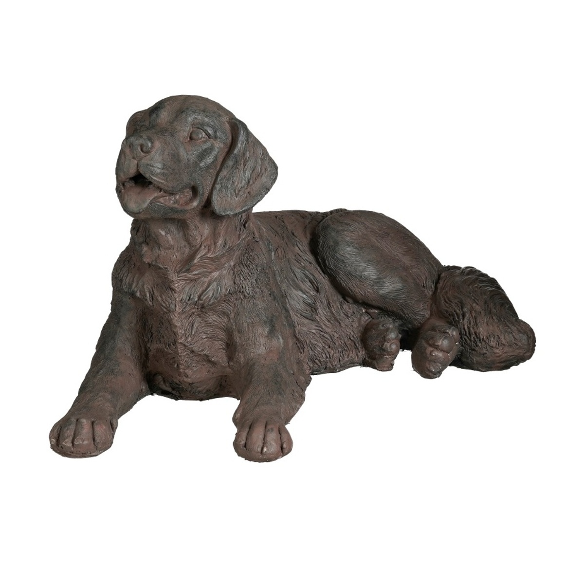 Dekorační figurky zvířat - Zlatý retrívr ležící z magnesia 34x66cm