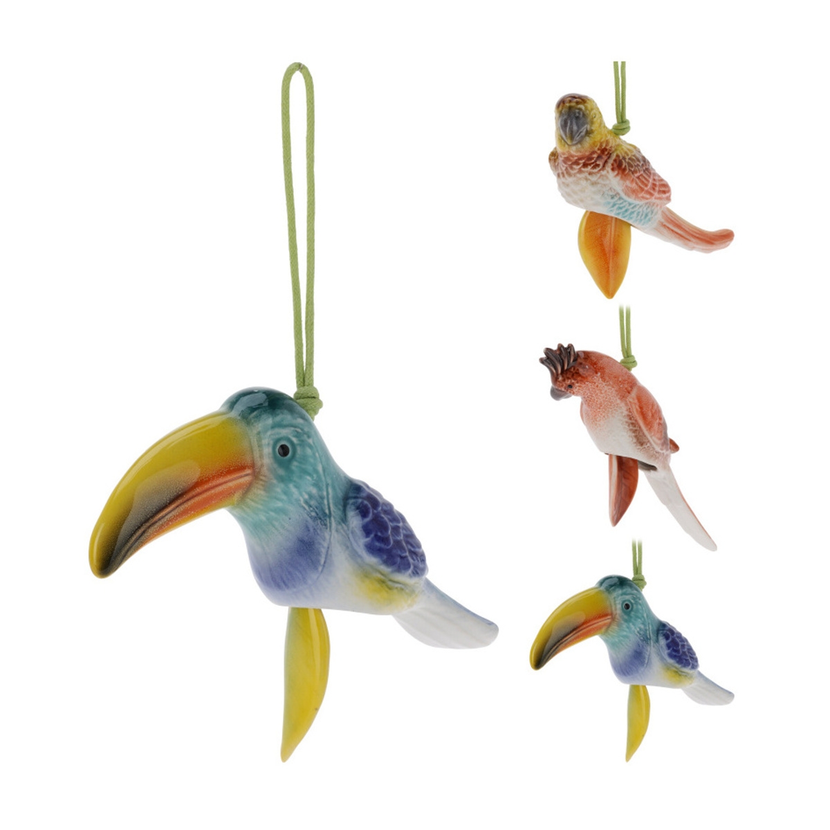 Dekorační figurky zvířat - Zvonkohra porcelánový papušek mix 28cm